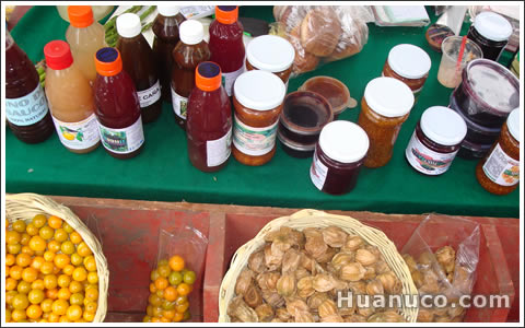 Mermeladas y jugos de frutas regionales como capuli, sauco, guayaba.